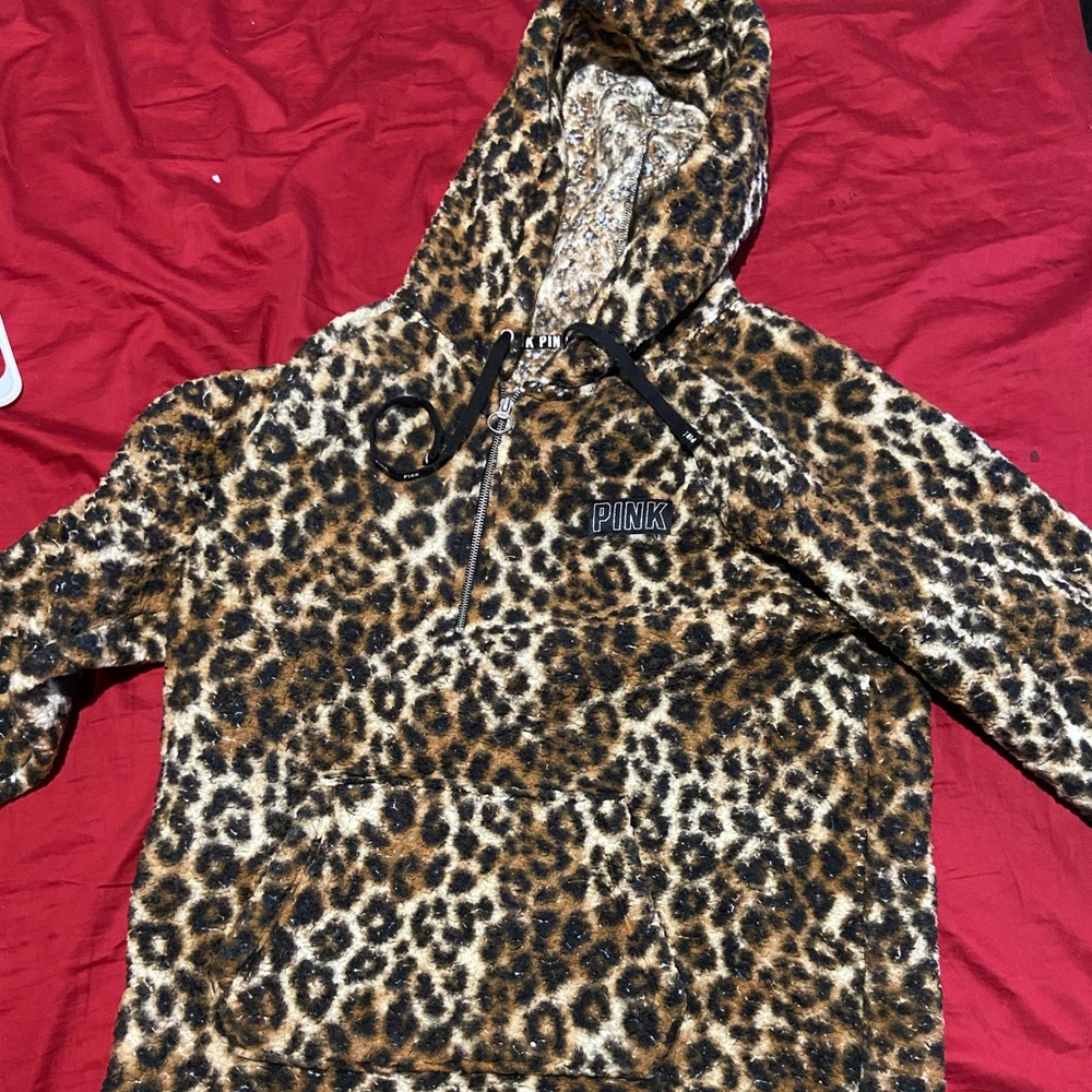 PINK leopard print Sherpa